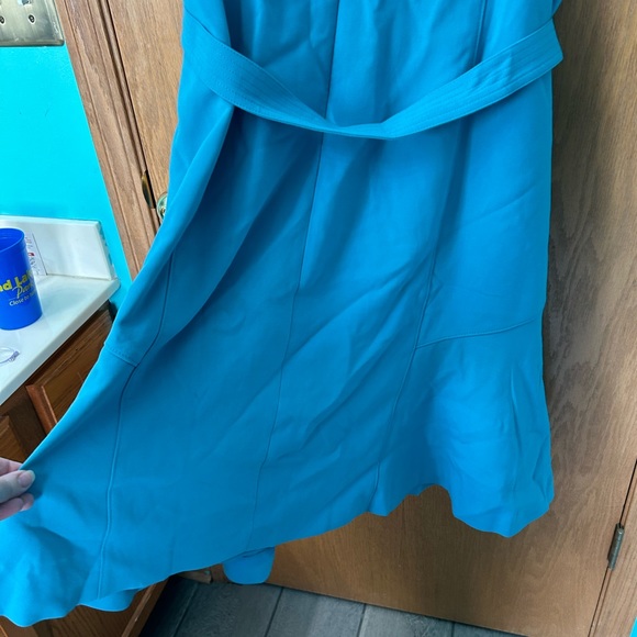 WHBM dress NWT 20W aqua teal flare sleeveless floppy hem alone dress oasis color - Picture 9 of 14